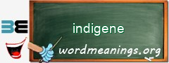 WordMeaning blackboard for indigene